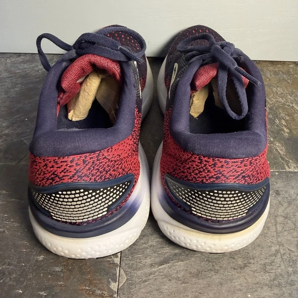 Brooks Ghost 16 Running Shoes Women 8.5 Blue Red Ombre Walking Sneakers Athletic